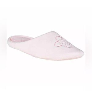 Charter Club Slide Slippers Small 5-6 Pastel Pink Memory Foam Mules
